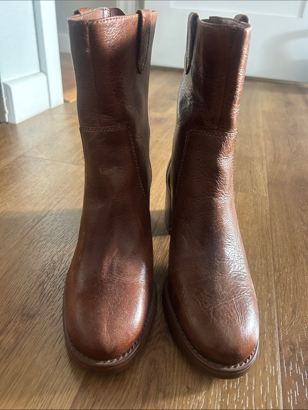 Vince Camuto Brown Leather Ankle Boots - Picture 4 of 10